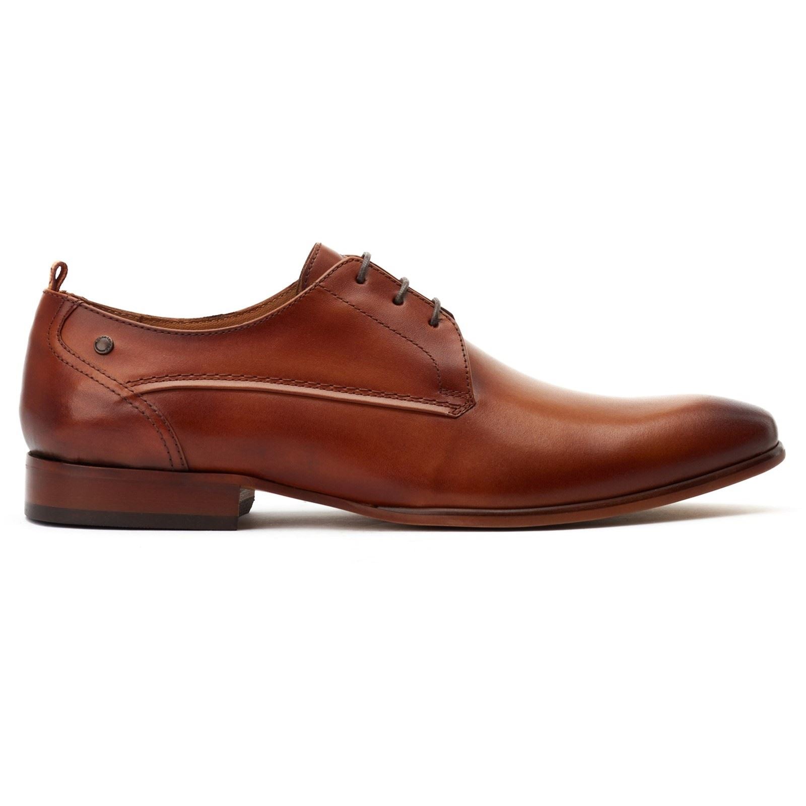 Base London Gambino Lace Up Chaussures En Cuir Pour Hommes En Tan Brûlé À Lacets
