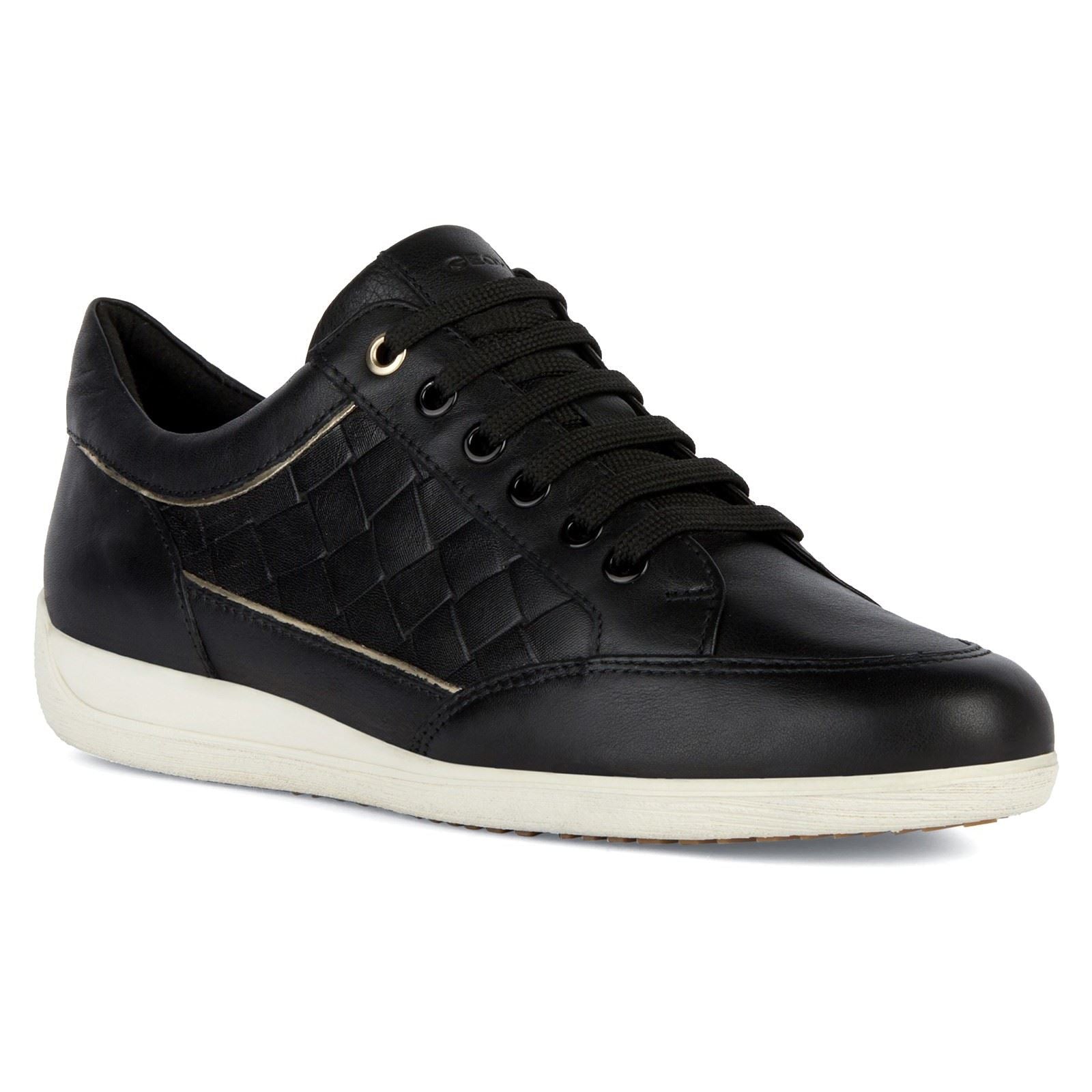 Geox D MYRIA Baskets Noires Pour Femme En Simili Cuir