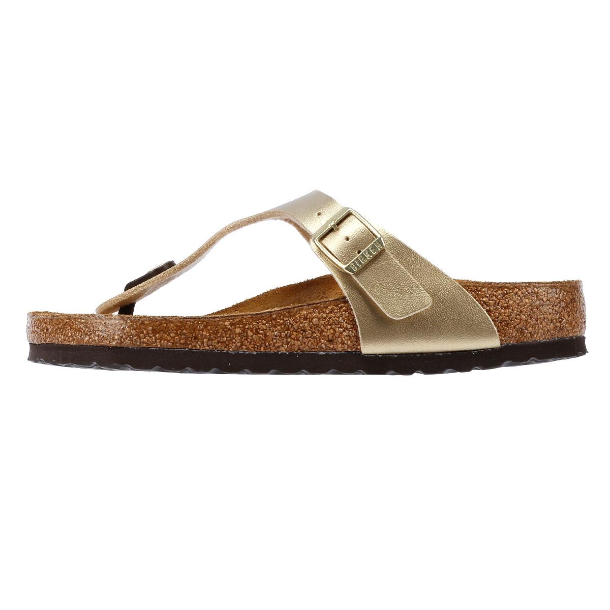 Birkenstock Gizeh Birko Flor Sandales Dorées Pour Femmes