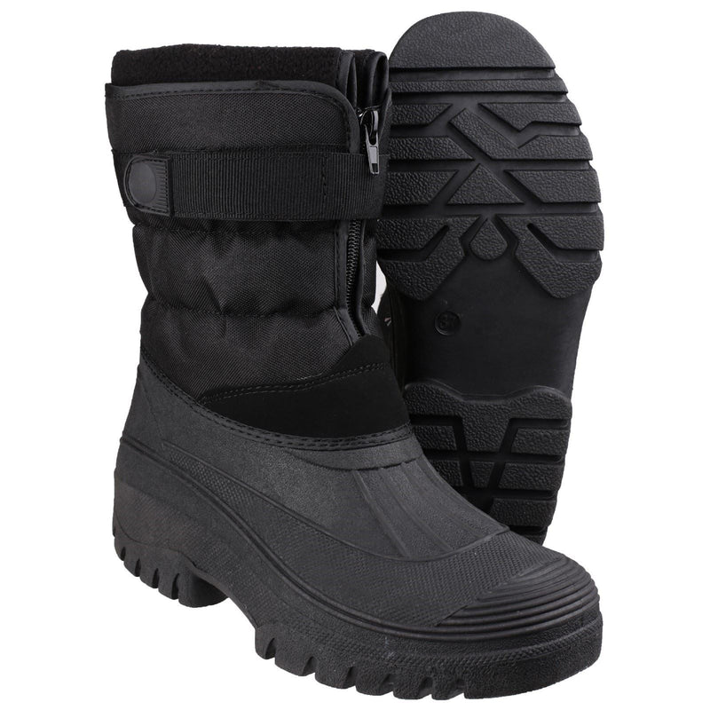 Cotswold Chase Bottes En Caoutchouc Noir En Tissu