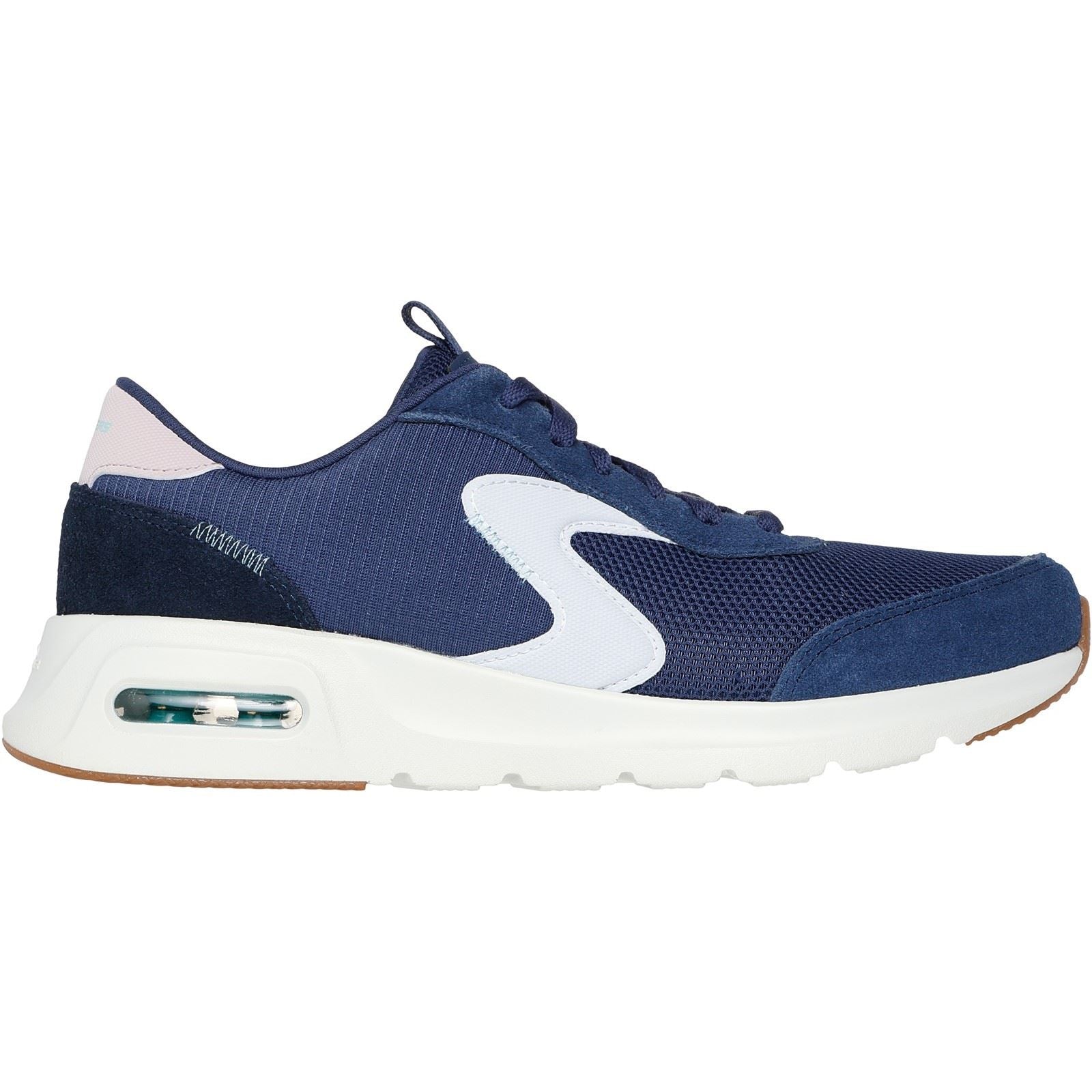 Skechers Skech-Air Court Air Wave Baskets En Cuir Pour Femmes, Bleu Marine/Multicolore