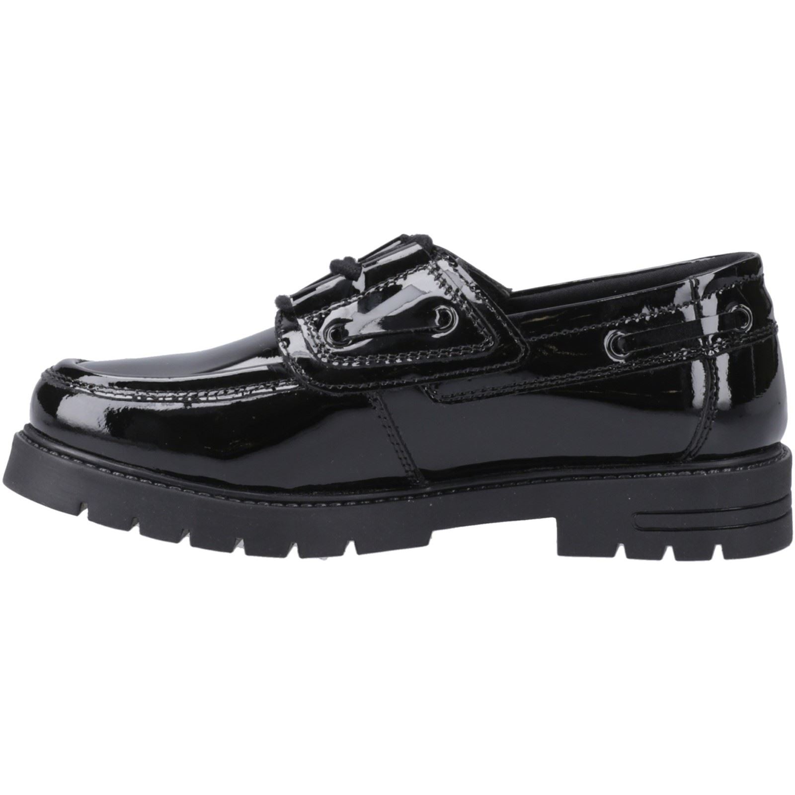 Hush Puppies Lucy Chaussures Bateau Noires Pour Filles En Cuir