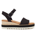 TOMS Diana Canvas Wedge Sandales noires pour femmes