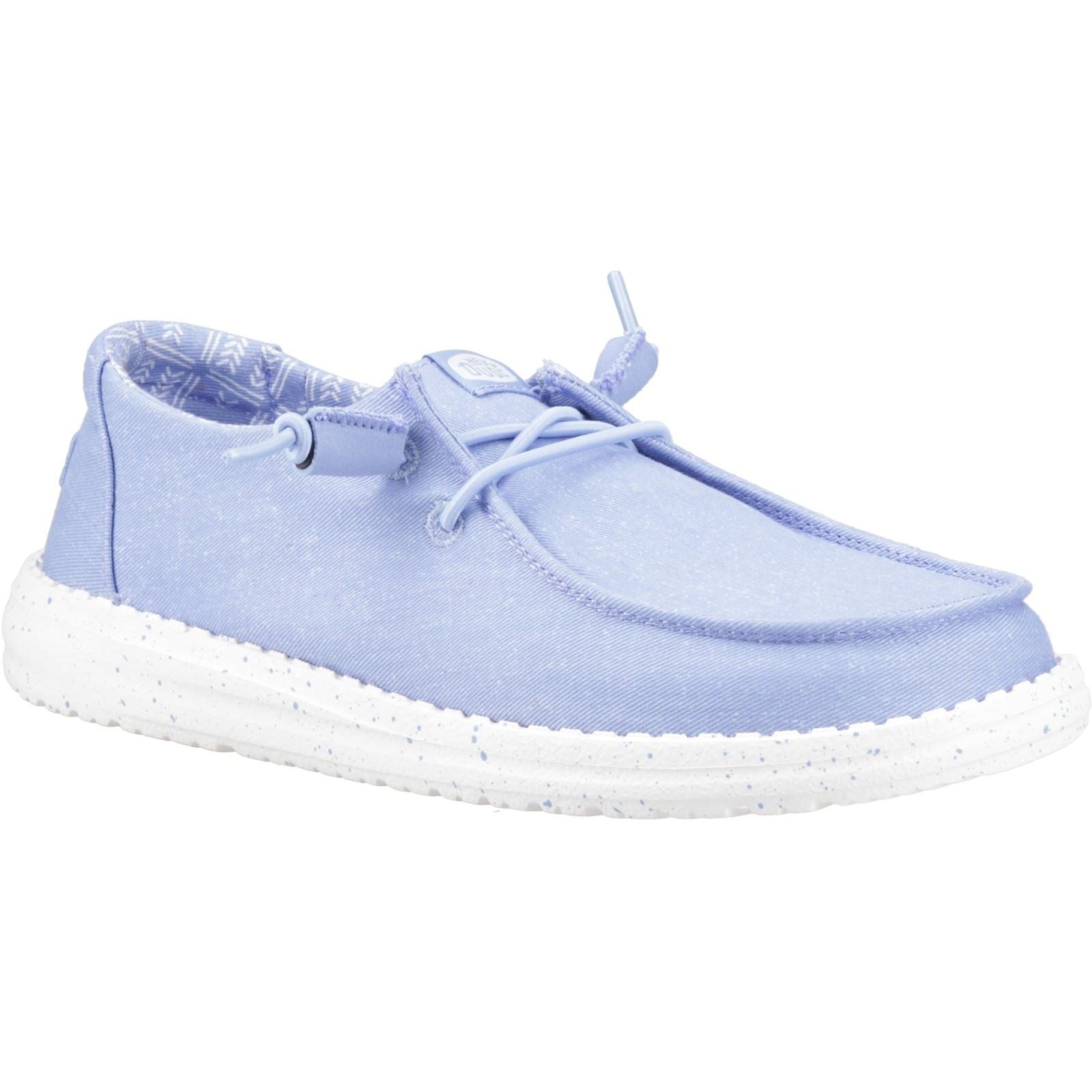 HEYDUDE Wendy Stretch Canvas Mocassins En Textile Pour Femmes Bleu Hortensia