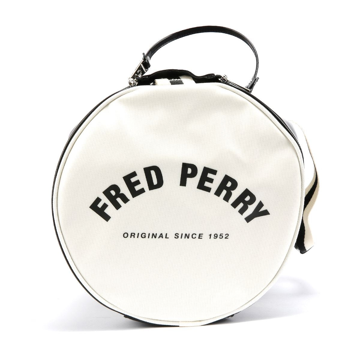 Fred Perry Classic Barrel Sac Croisé En Synthétique Noir/Écru