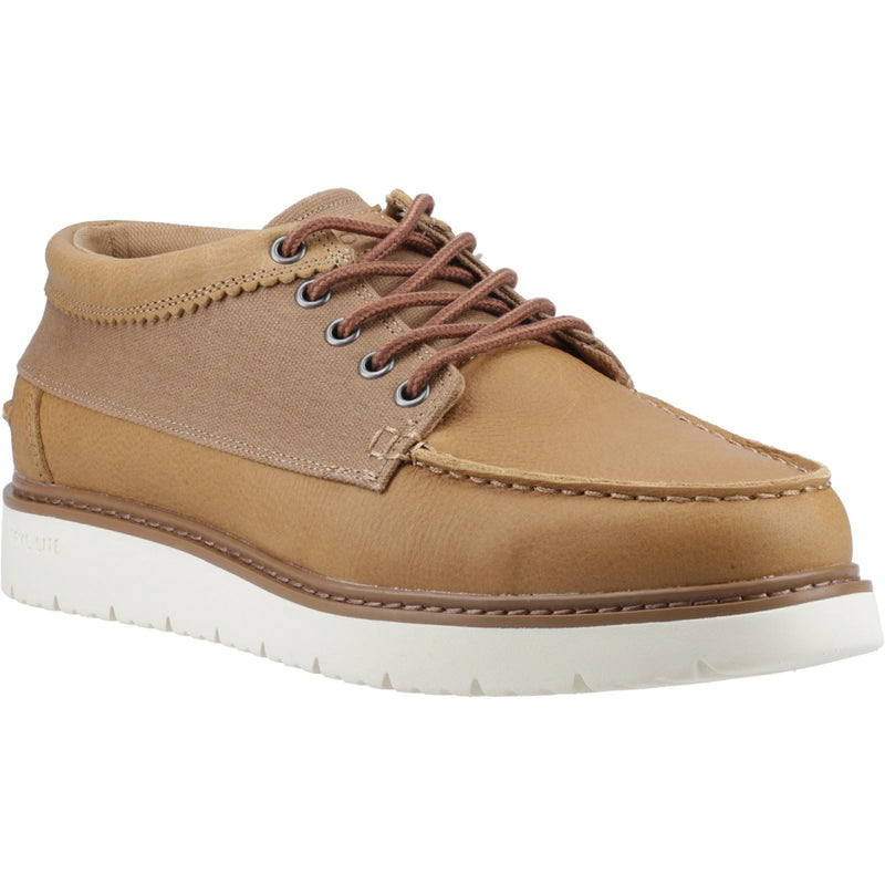TOMS TRVL LITE Forrest Chaussures En Cuir Pour Homme À Lacets De Couleur Beige.