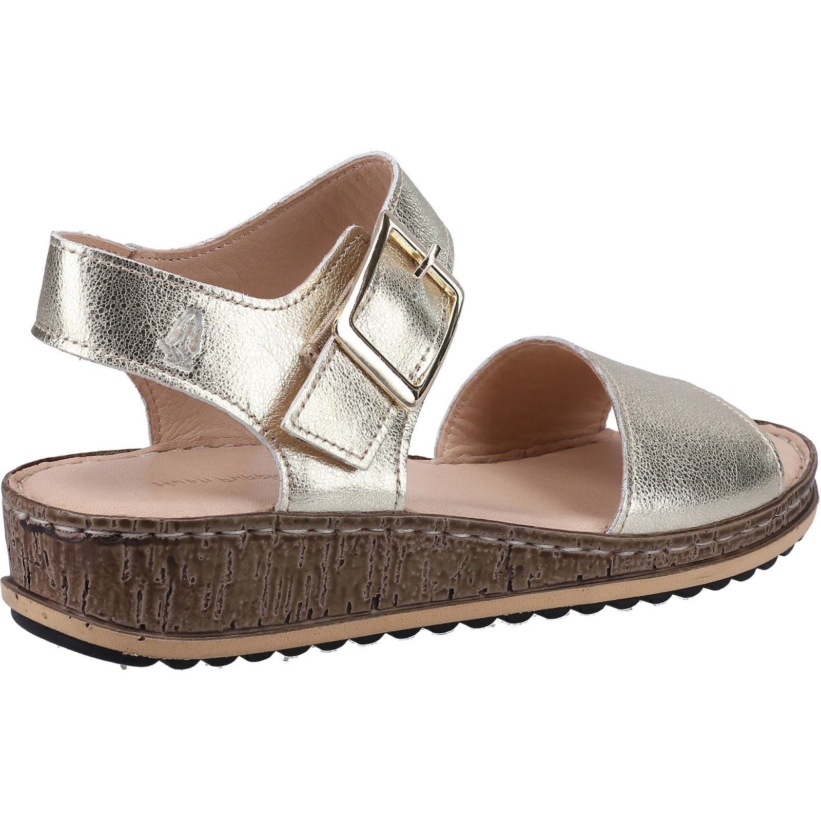 Hush Puppies Ellie Sandales En Cuir Doré Pour Femme