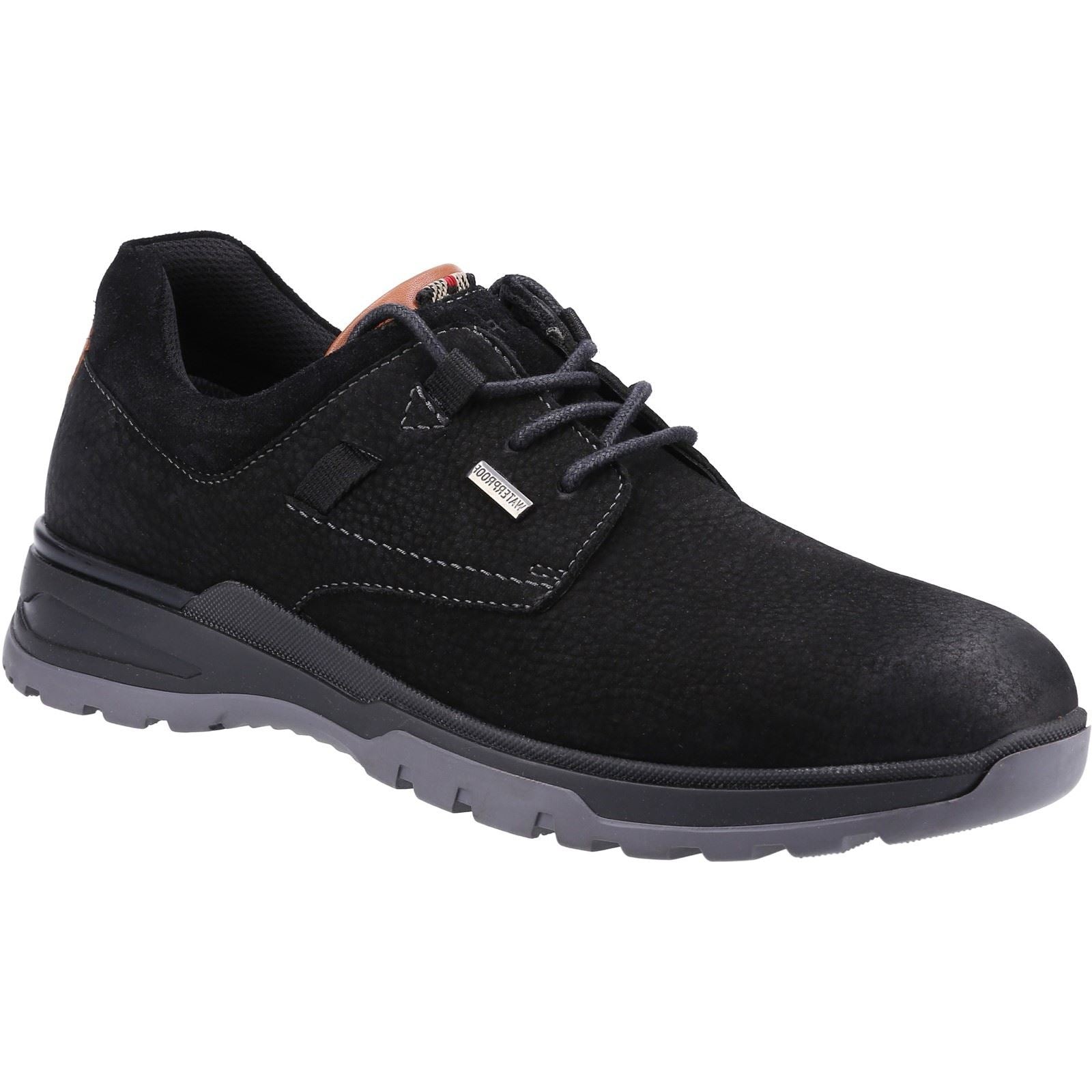 Hush Puppies Pele Chaussures En Cuir Pour Hommes, Noir En Nubuck À Lacets