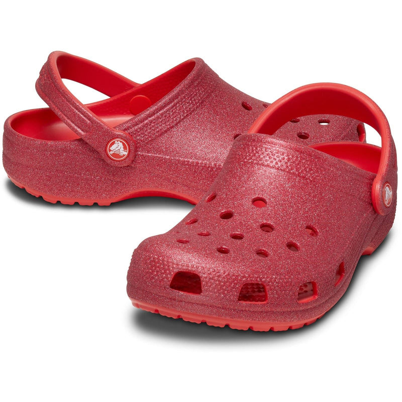 Crocs Classic Glitter Sabots Rouges Cerise en Thermoplastique