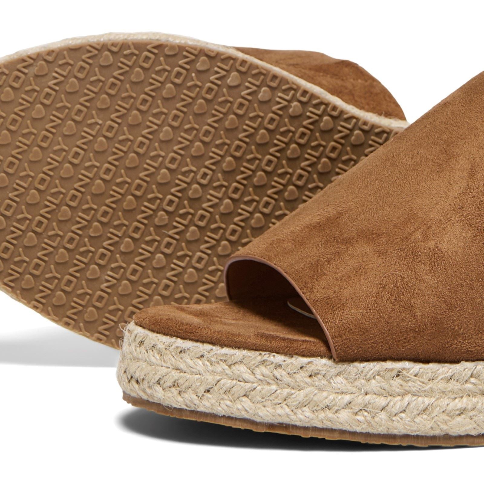 ONLY MINERVA 3 Mules En Synthétique Pour Femmes De Couleur Cognac