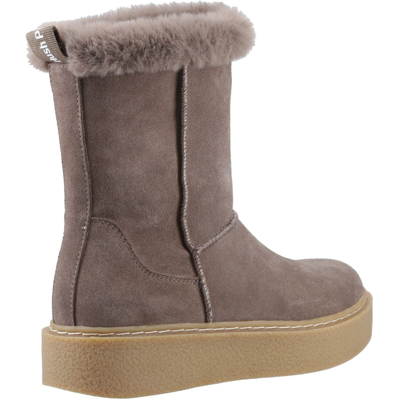 Hush Puppies Becca Mid Bottes Pour Femmes En Daim Taupe