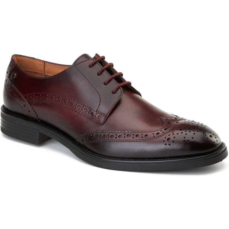 Base London Pocket Chaussures Richelieu En Cuir Pour Hommes De Couleur Bordeaux