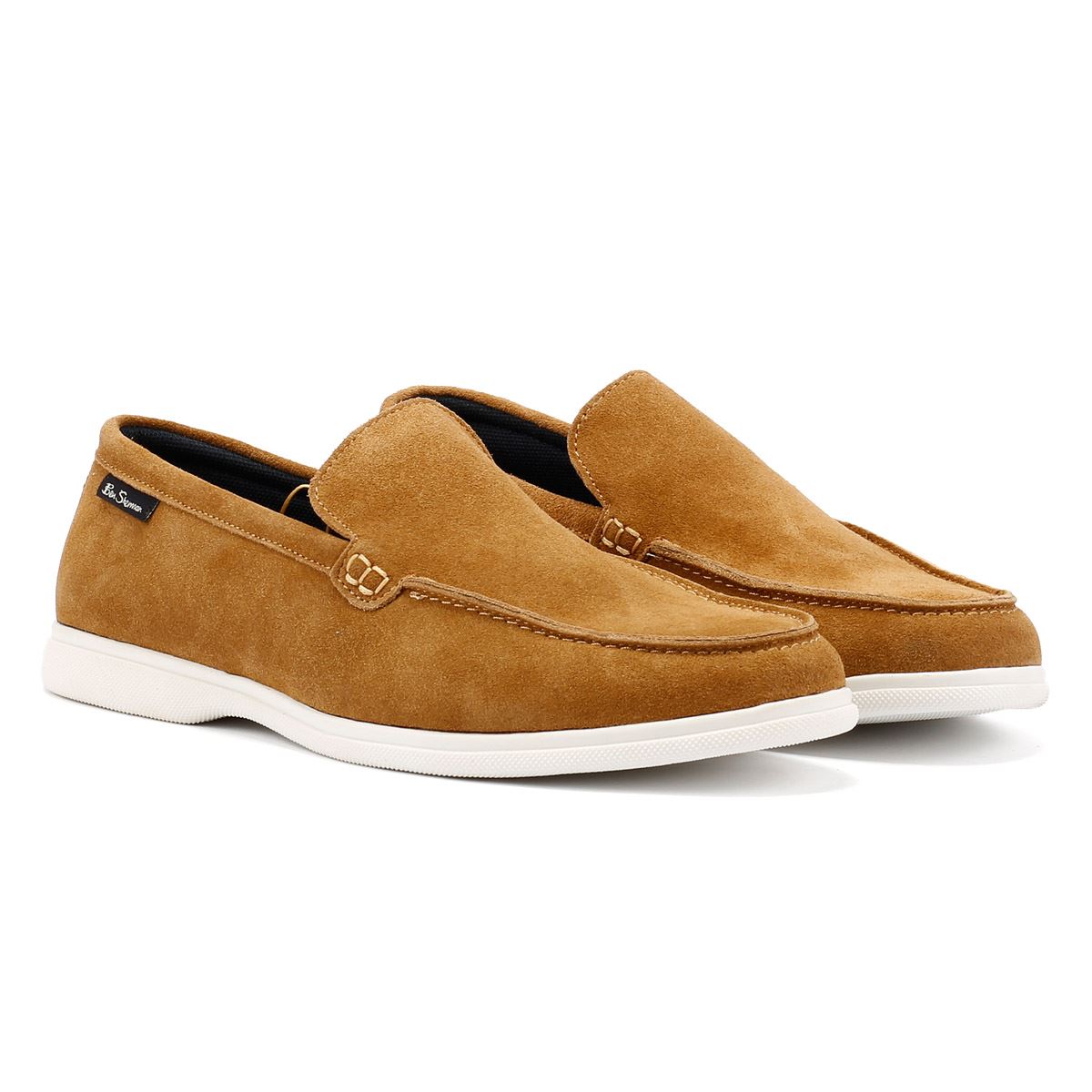 Ben Sherman Amarillo Chaussures Loafers Pour Hommes En Daim Marron