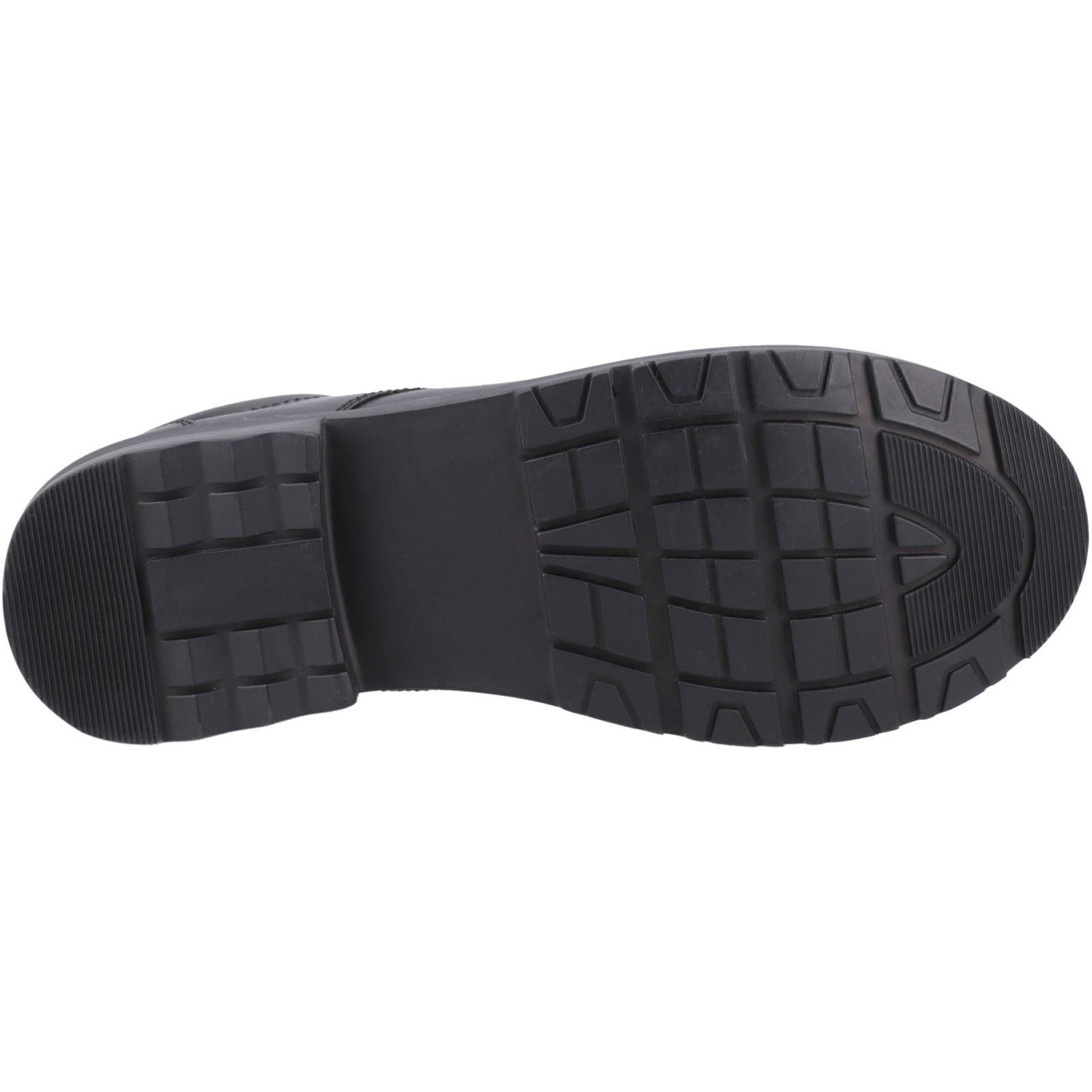 Hush Puppies Bruno Senior Chaussures Derby Noires En Cuir Pour Garçons