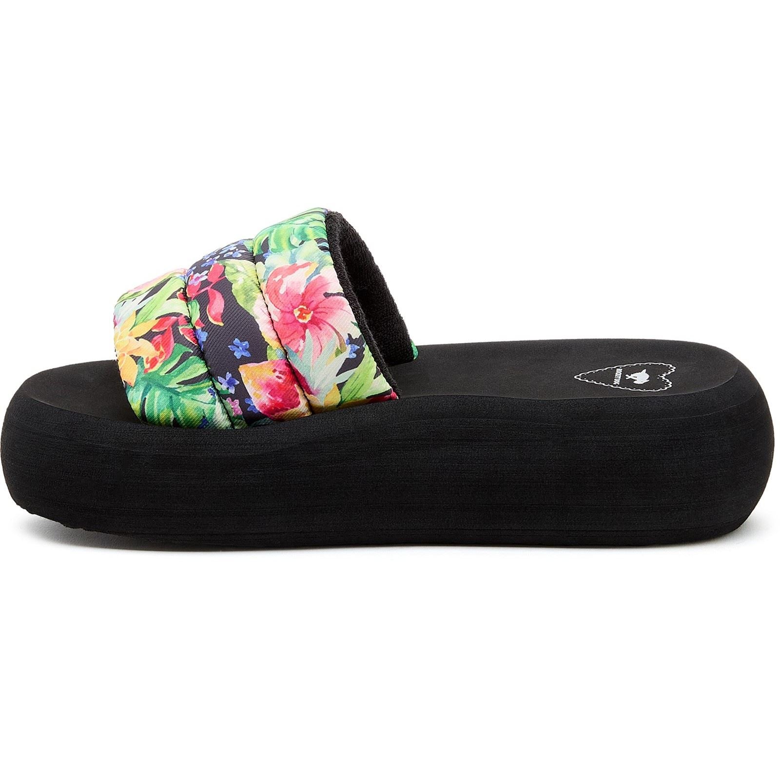 Rocket Dog Splash Bahama Sandales De Femme En Textile Noir/Multicolore