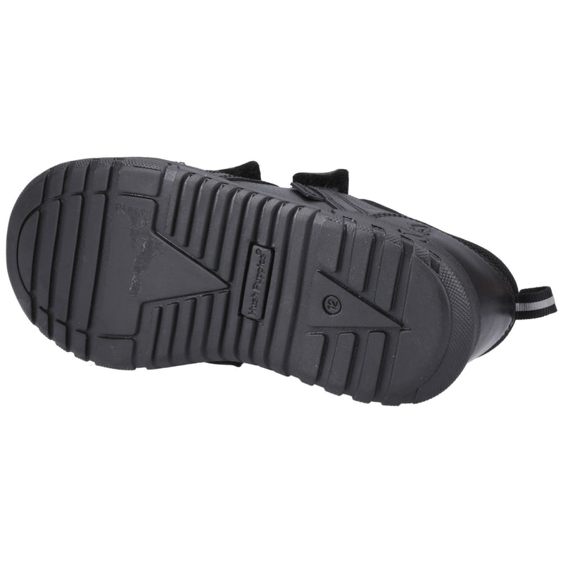 Hush Puppies Spencer Junior Chaussures Noires Pour Garçons En Cuir.