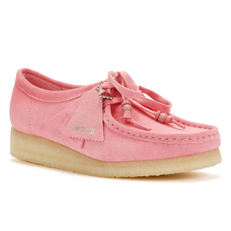 Clarks Originals Wallabee Chaussures Roses Pour Femmes En Suède