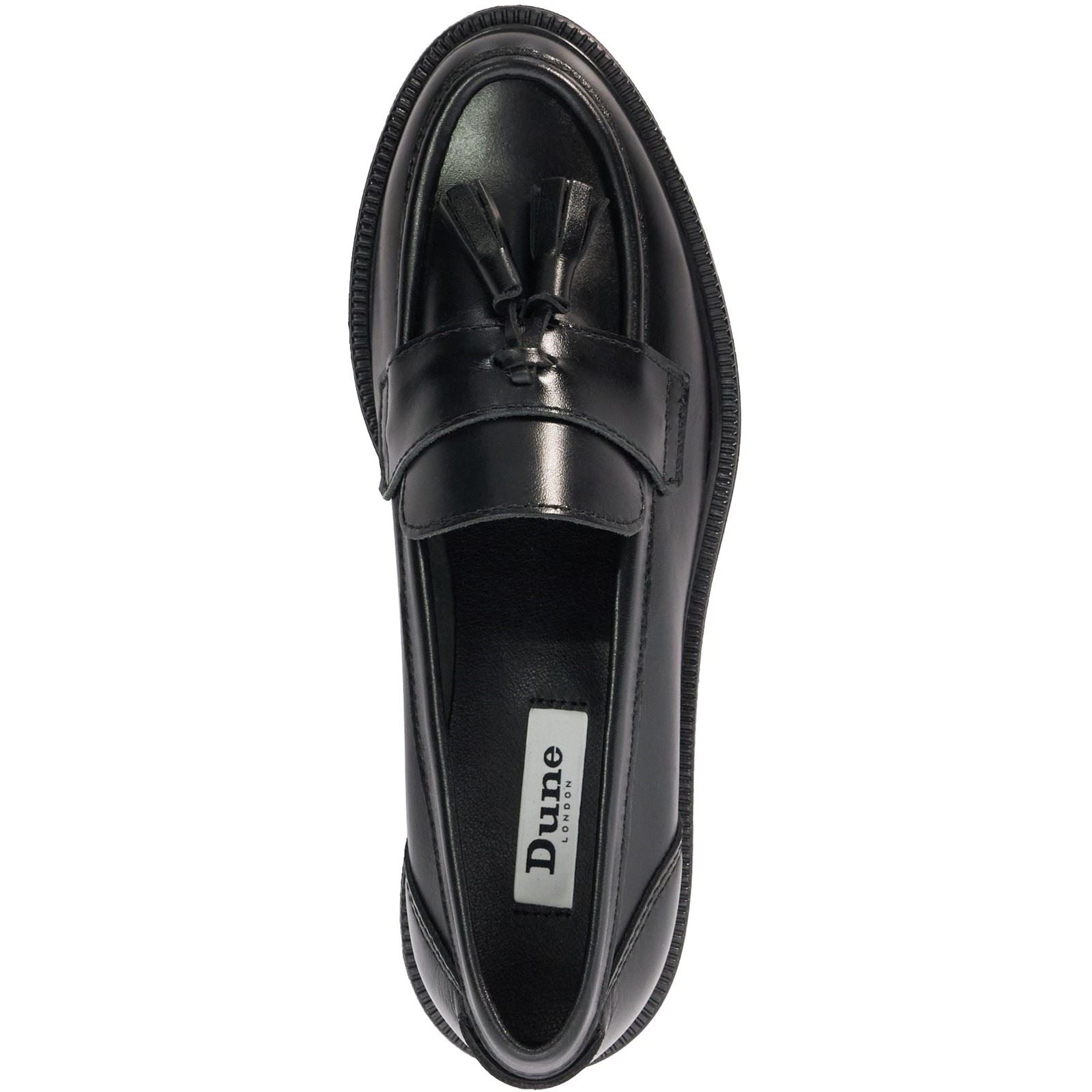 Dune Garda Mocassins Noirs Pour Femmes En Cuir