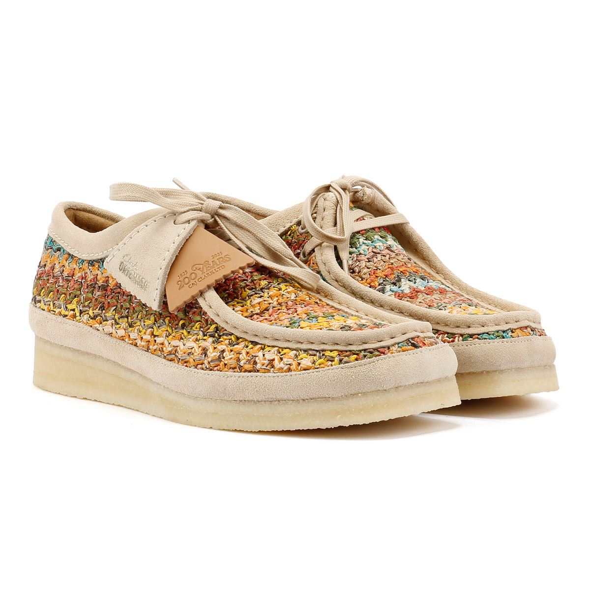 Clarks Originals Wallabee Raffia Chaussures À Lacets Multicolores Pour Homme