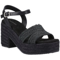 Hush Puppies Jamelia Espadrille Heel Sandales Noires Pour Femme En Textile