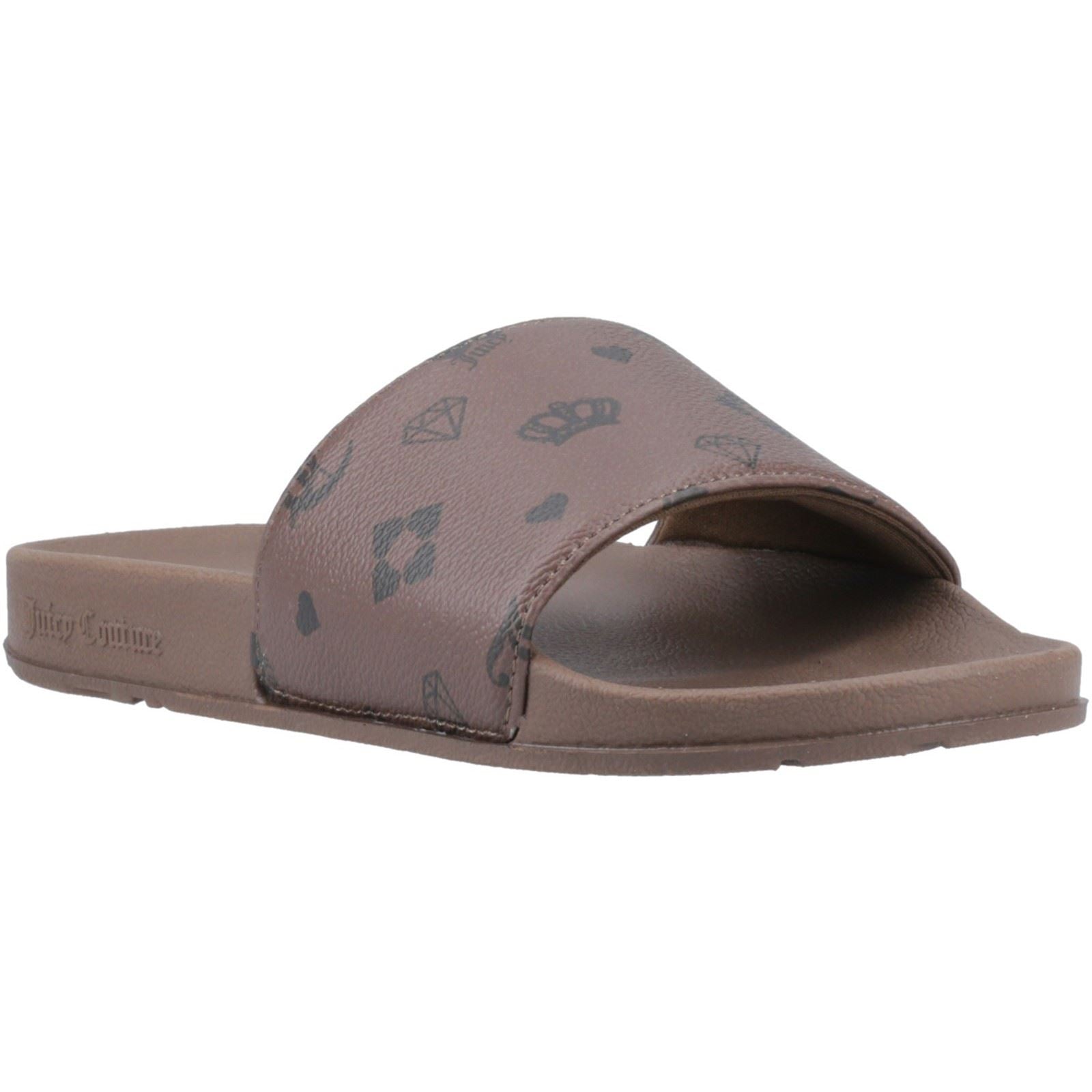 Juicy Couture MIA Femmes, Mules Monogramme En Synthétique Noir/Marron