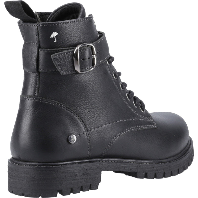 Hush Puppies Wanda Bottes Noires En Cuir Pour Femmes