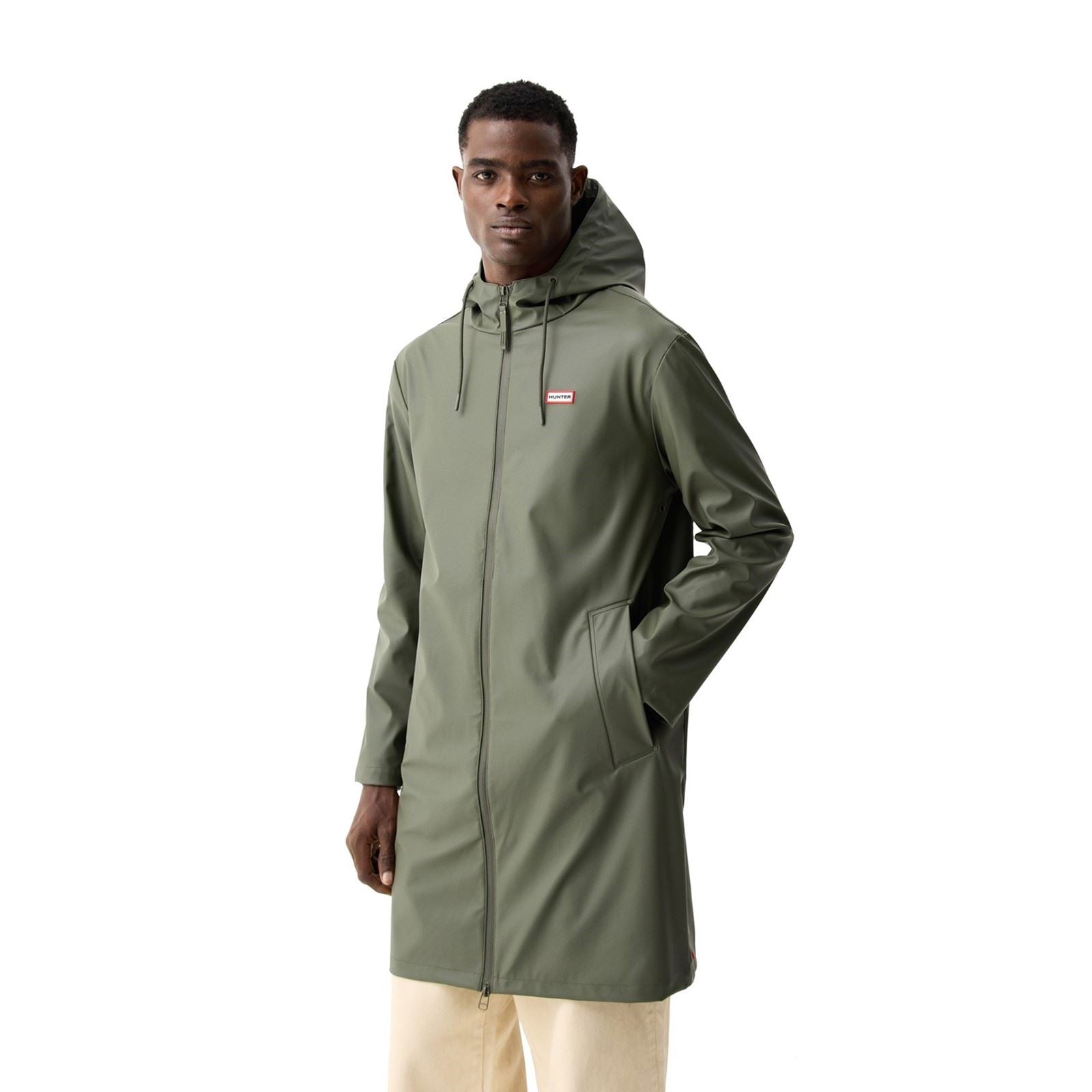 Hunter Andrea PU Rain Coat Manteau De Pluie Vert Unisexe Pour Adultes