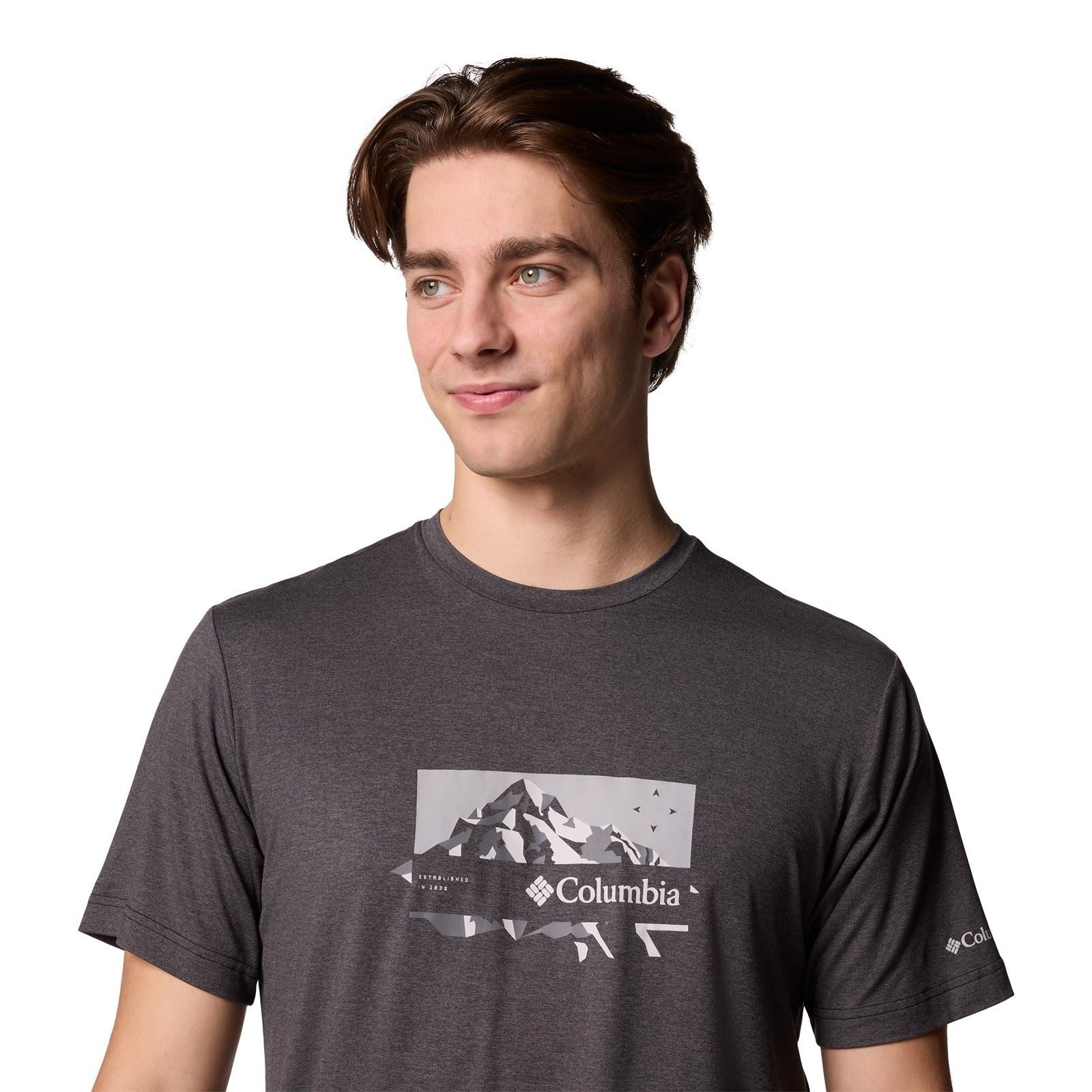 Columbia Kwick Hike Graphic SS Tee T-Shirts Noirs À Manches Courtes Pour Hommes En Polyester