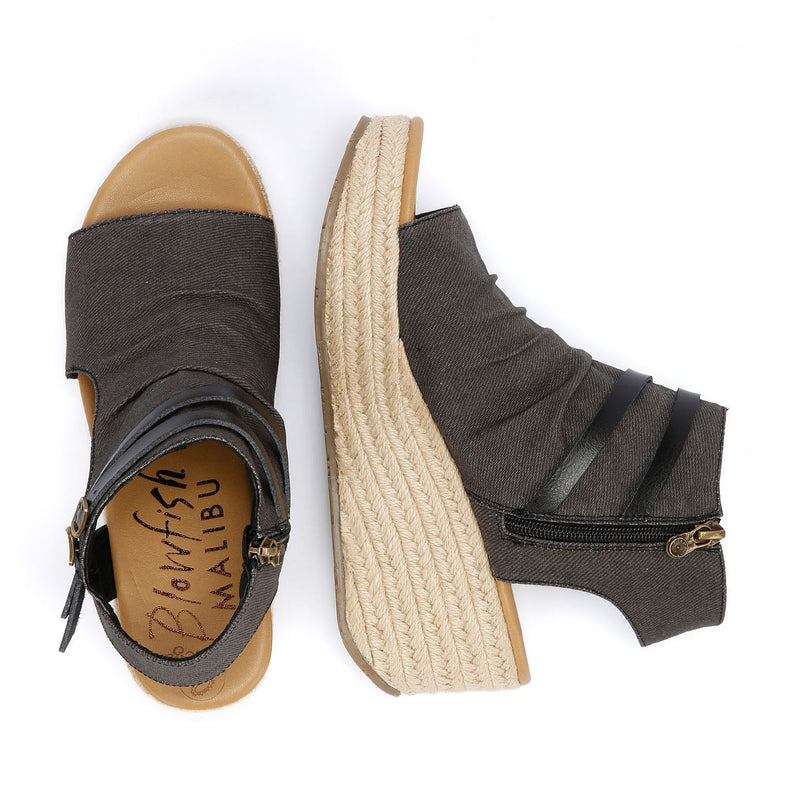 Blowfish Malibu Lacey Sandales En Denim Noir Pour Femmes