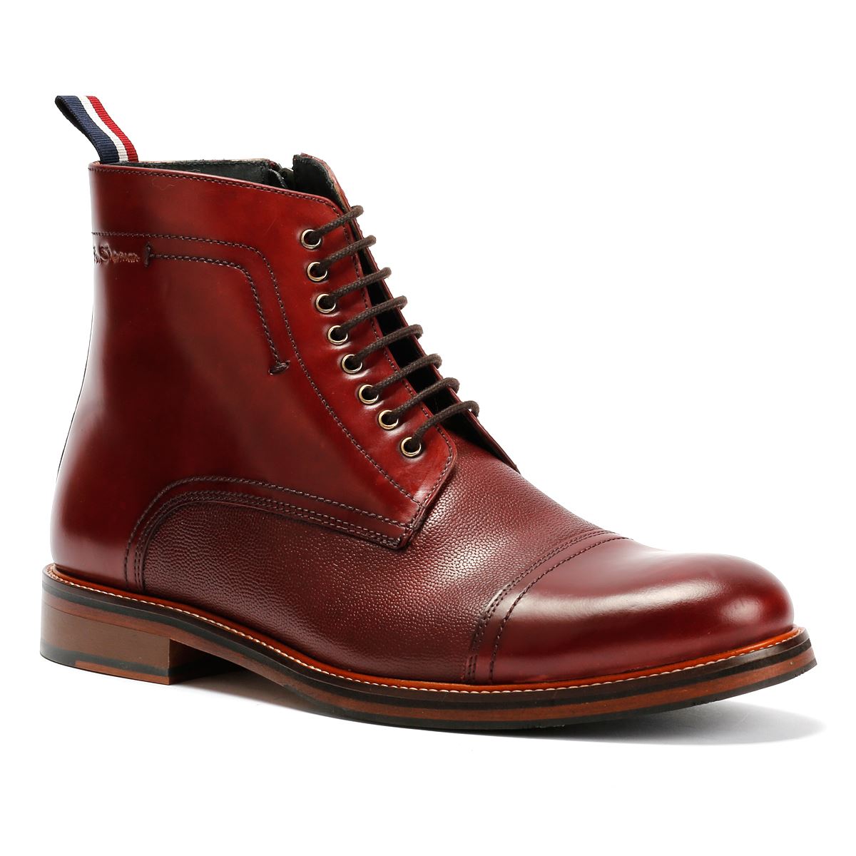 Ben Sherman Harrington Bottines En Cuir Rouges Pour Homme