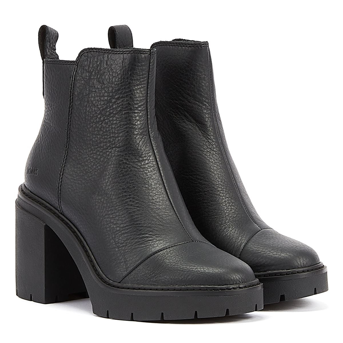 TOMS Bottes Noires En Cuir Pour Femme Rya
