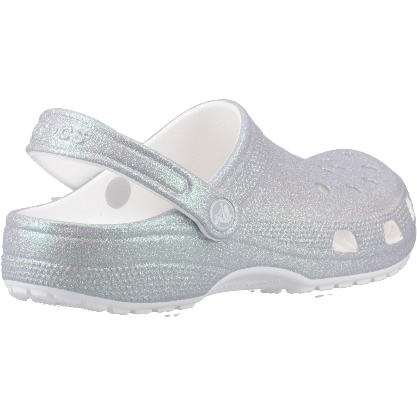 Crocs Classic Glitter Sabots Blancs En Eva Pour Femmes