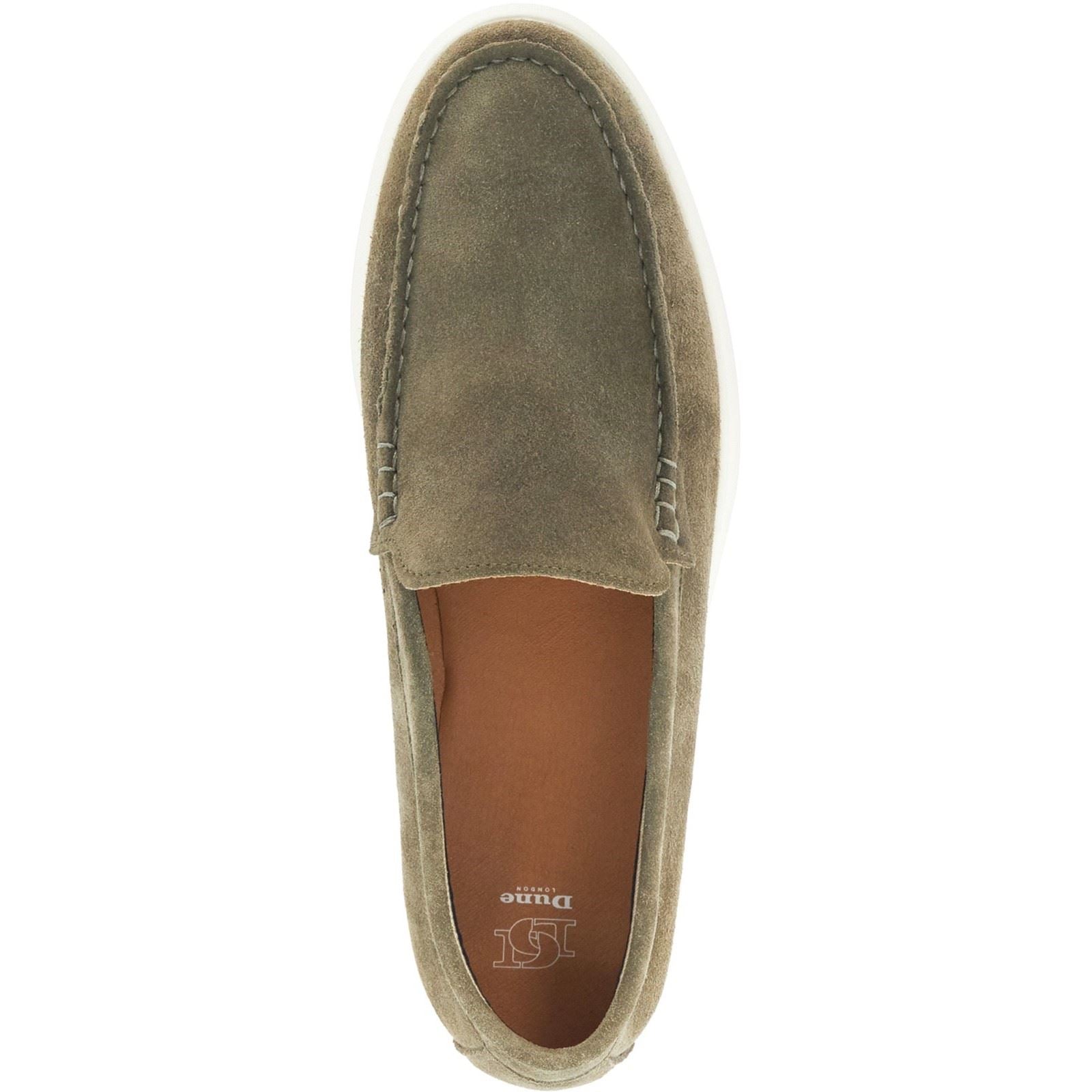 Dune Buftonn Chaussures Plates Pour Hommes En Daim Kaki