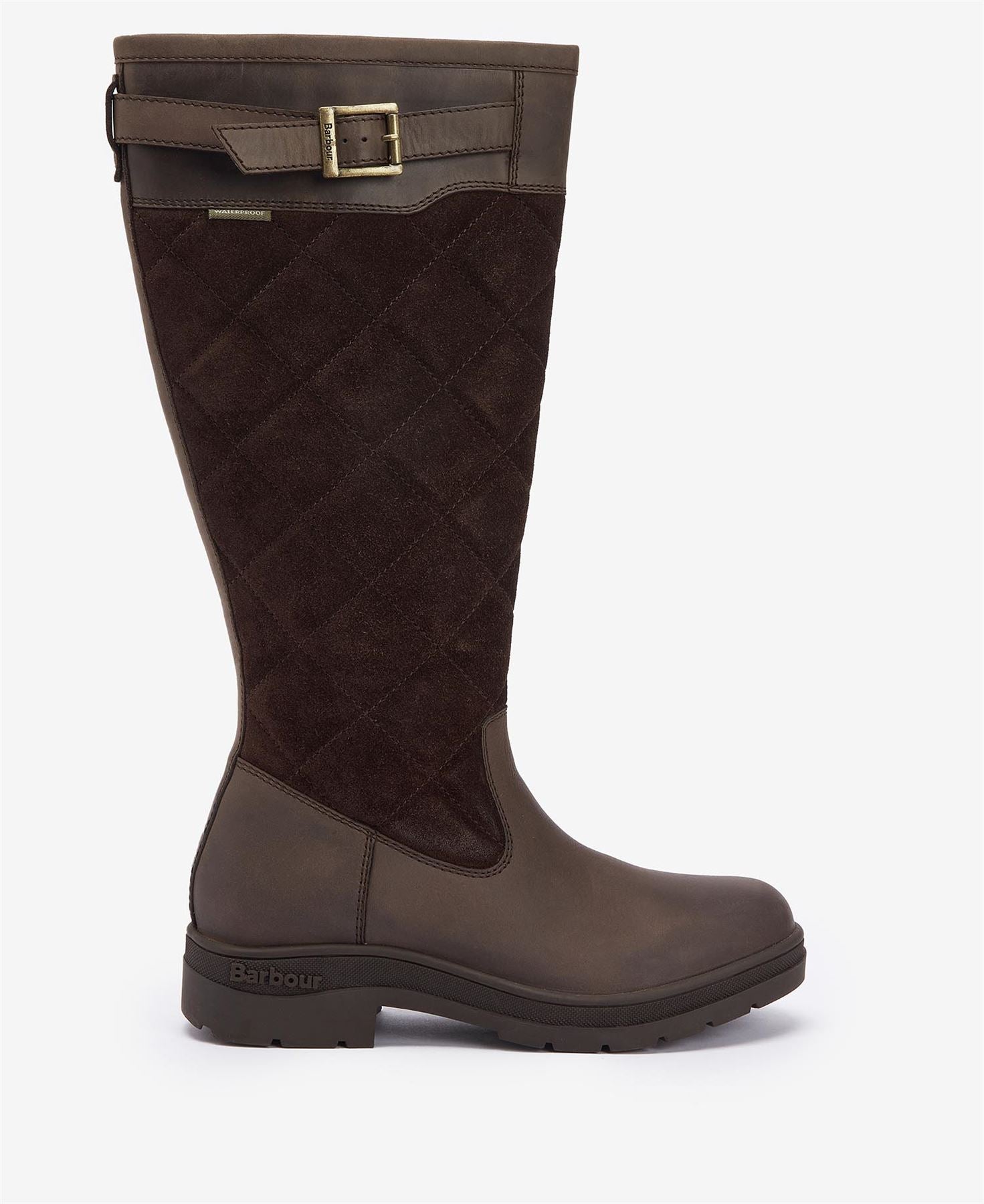 Barbour Oak Tall Bottes En Daim Marron Pour Femmes