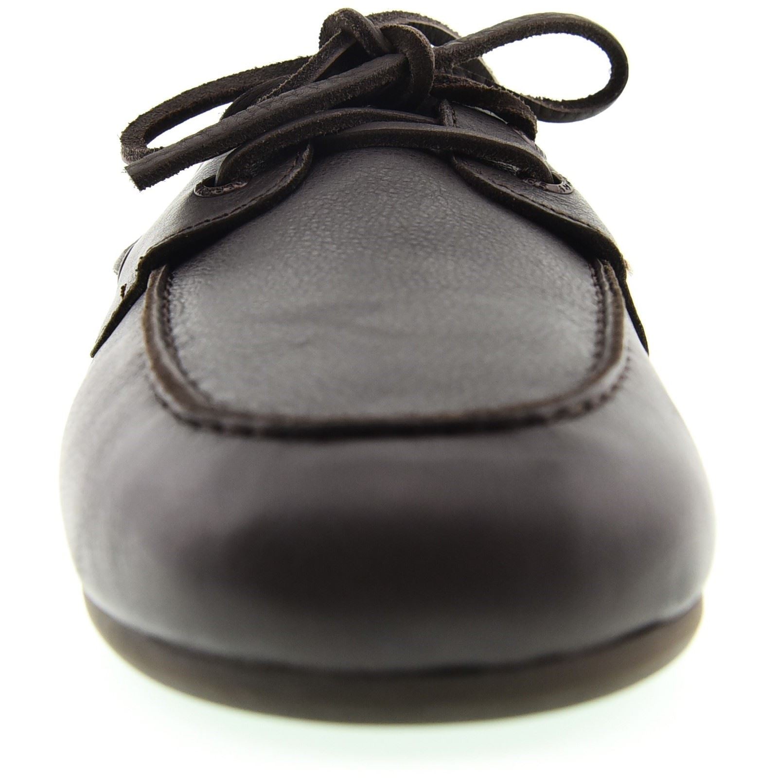 Sperry Slimboat Boat Chaussures De Bateau En Cuir Pour Hommes Marron Foncé