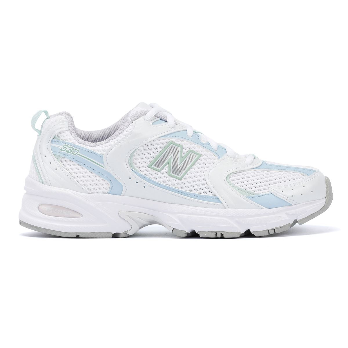 New Balance 530 Baskets Pour Femmes Blanches/Bleu Clair/Chrome Bleu/Cendres D'argile