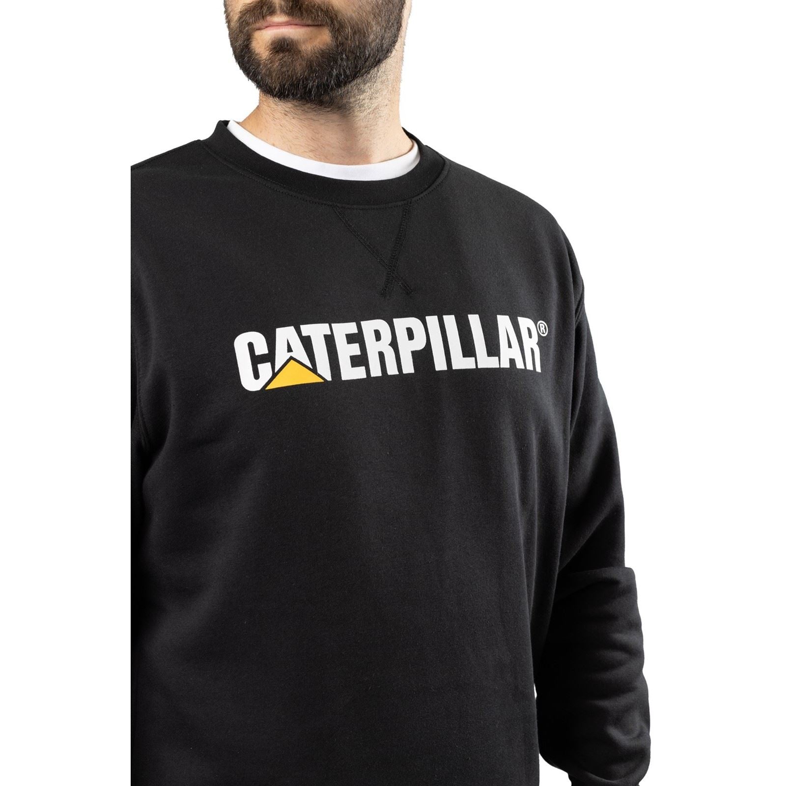 Caterpillar Midweight Crewneck Sweatshirt Noir En Coton Pour Homme