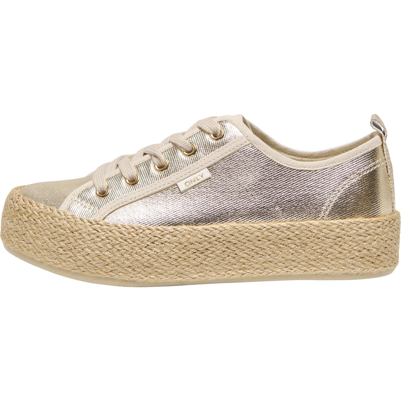 ONLY IDA 1 Chaussures De Sport Dorées En Coton Pour Femmes