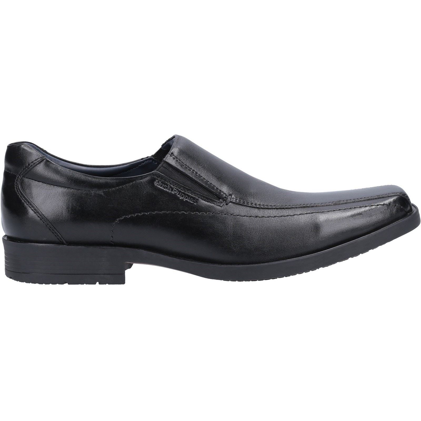 Hush Puppies Brody Chaussures Noires Pour Hommes En Cuir À Enfiler