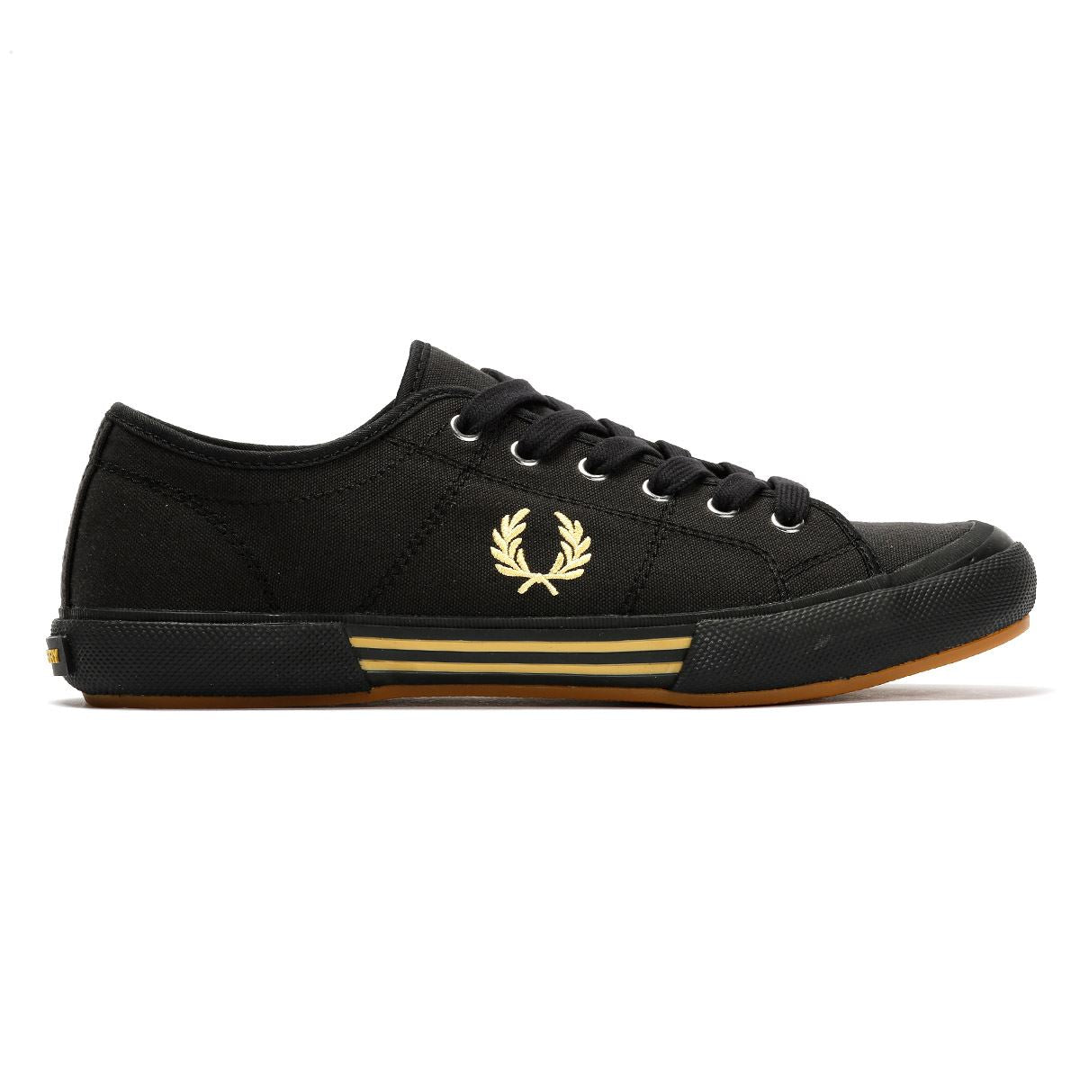 Fred Perry B708 Vintage Tennis Baskets Noires En Toile Pour Hommes