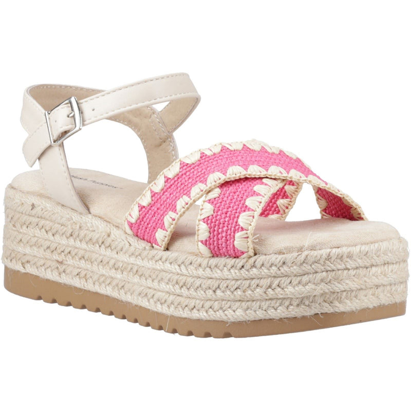 Hush Puppies Jemma Espadrille Sandales Pour Femmes En Polyuréthane Fuchsia