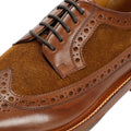 Chapman & Moore Longwing Brogue Chaussures En Cuir Pour Hommes Brunes À Lacets