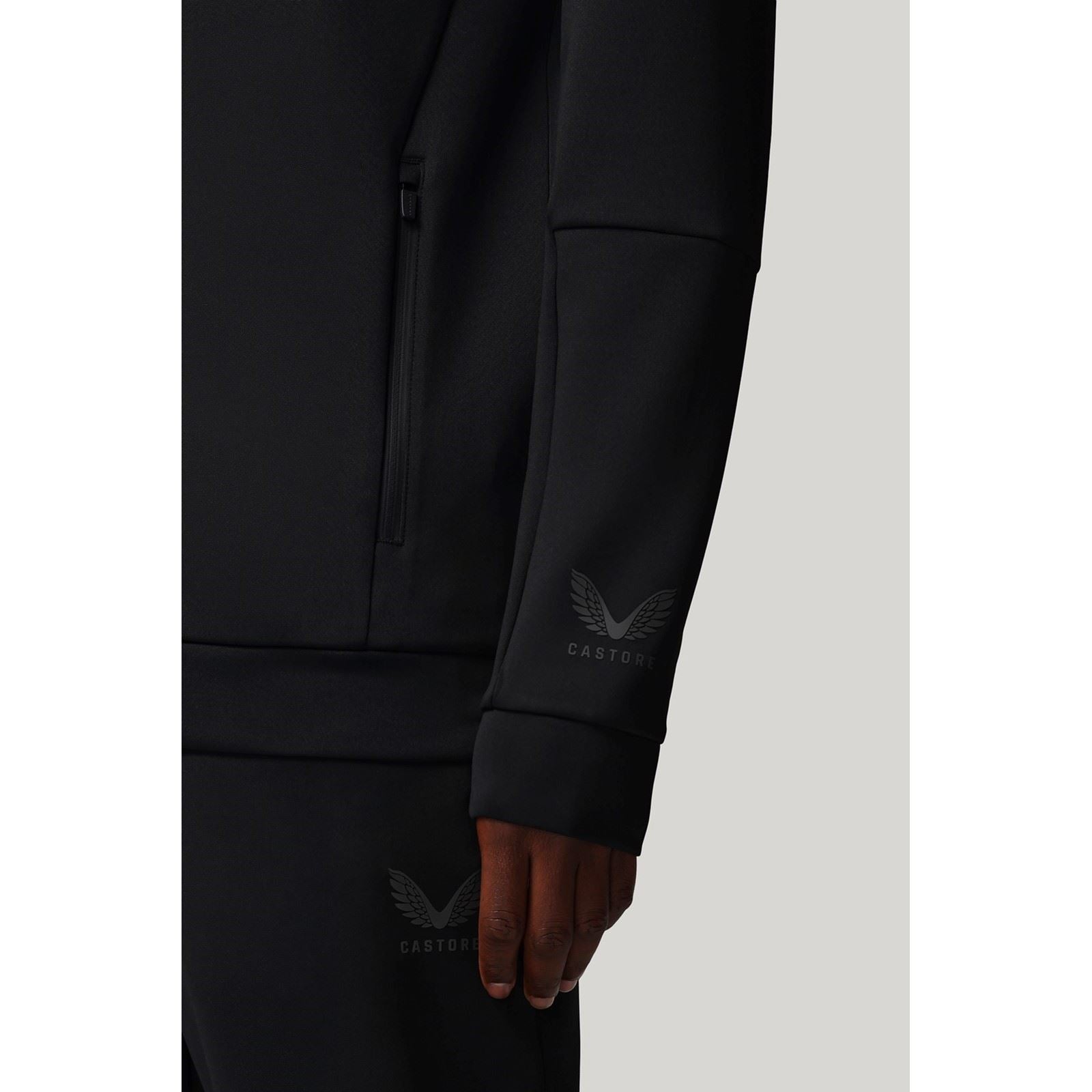 Castore Flex Full Zip Sweat À Capuche Noir Pour Homme