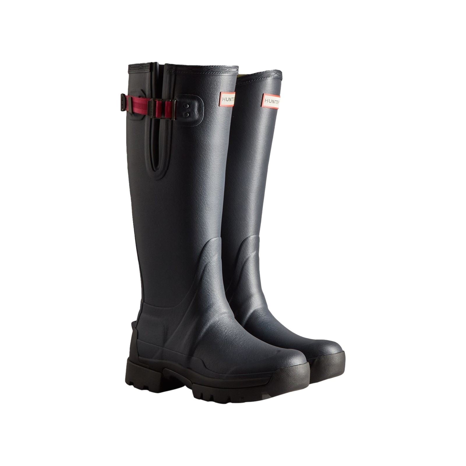 Hunter Balmoral Adjustable Bottes En Caoutchouc Pour Femme Marine/Poivre