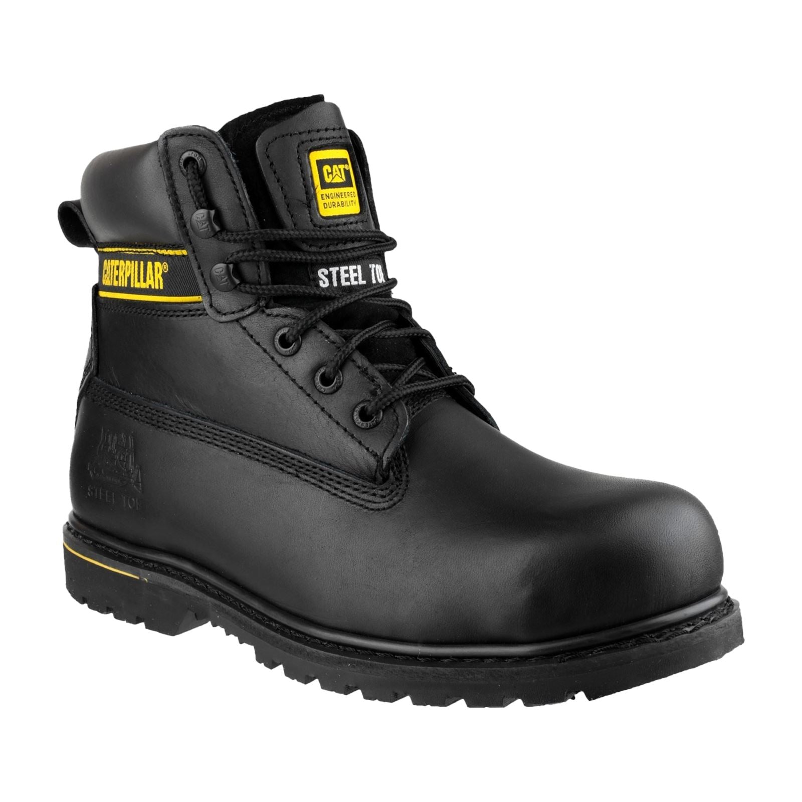 Caterpillar Bottes De Sécurité En Cuir Noir Holton
