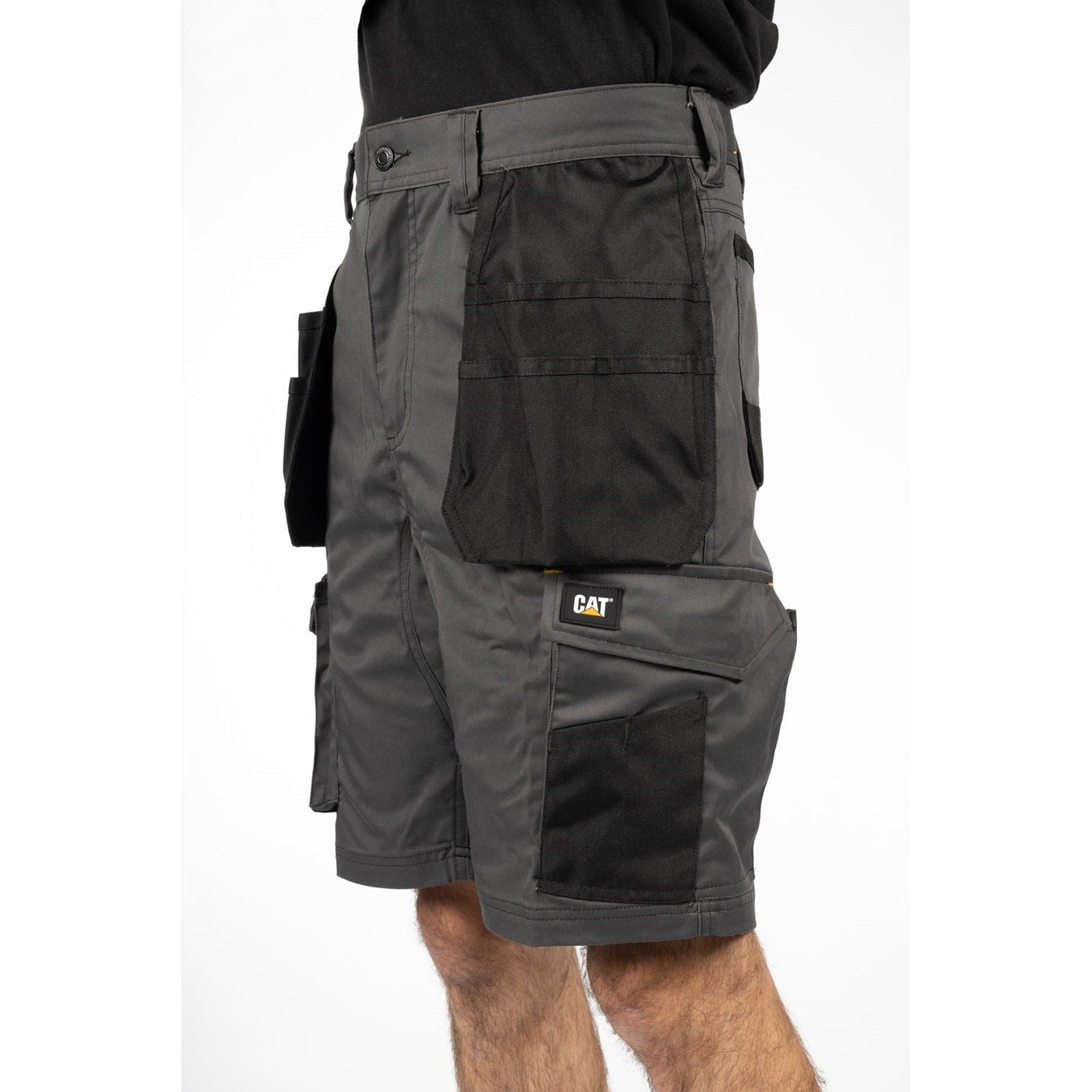 Caterpillar Essential Stretch Holster Shorts De Travail Gris Pour Hommes En Polyester