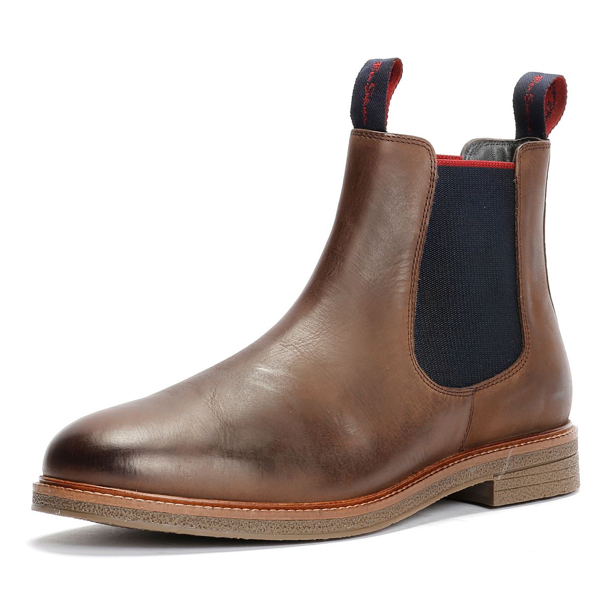 Ben Sherman Walker Chelsea Bottes En Cuir Pour Hommes Marron