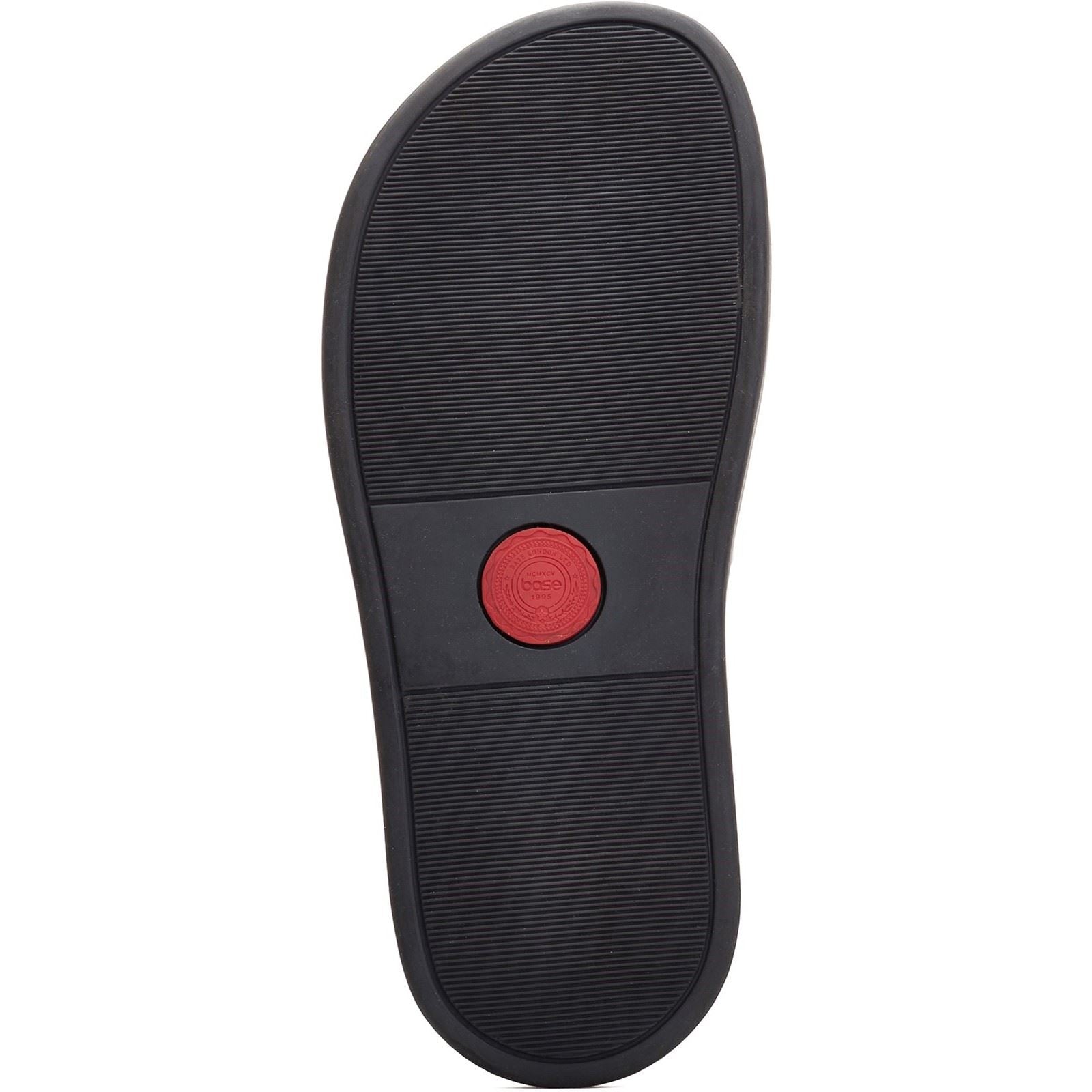 Base London Ponza Sandales En Cuir Noires Pour Hommes