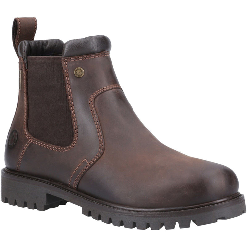 Cotswold Pamington Bottes Chelsea Plates Pour Femmes En Cuir Marron
