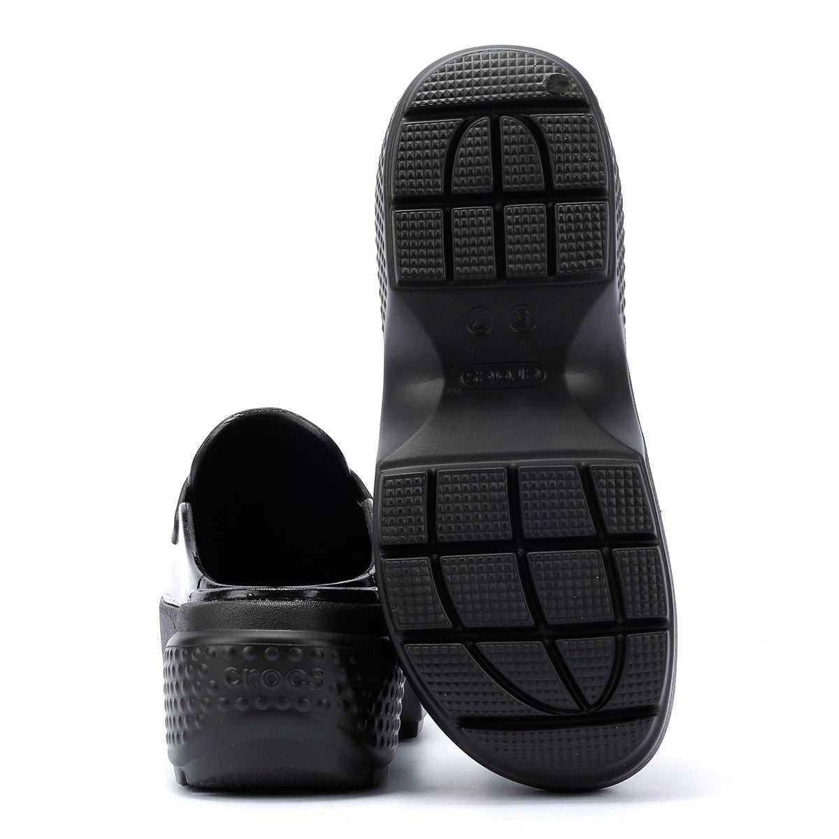 Crocs Stomp High Shine Mocassins Noirs Pour Femmes